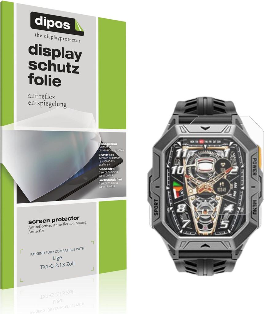 6x Schutzfolie für Lige TX1-G 2.13 Zoll matt Displayschutzfolie Folie Display Schutz dipos