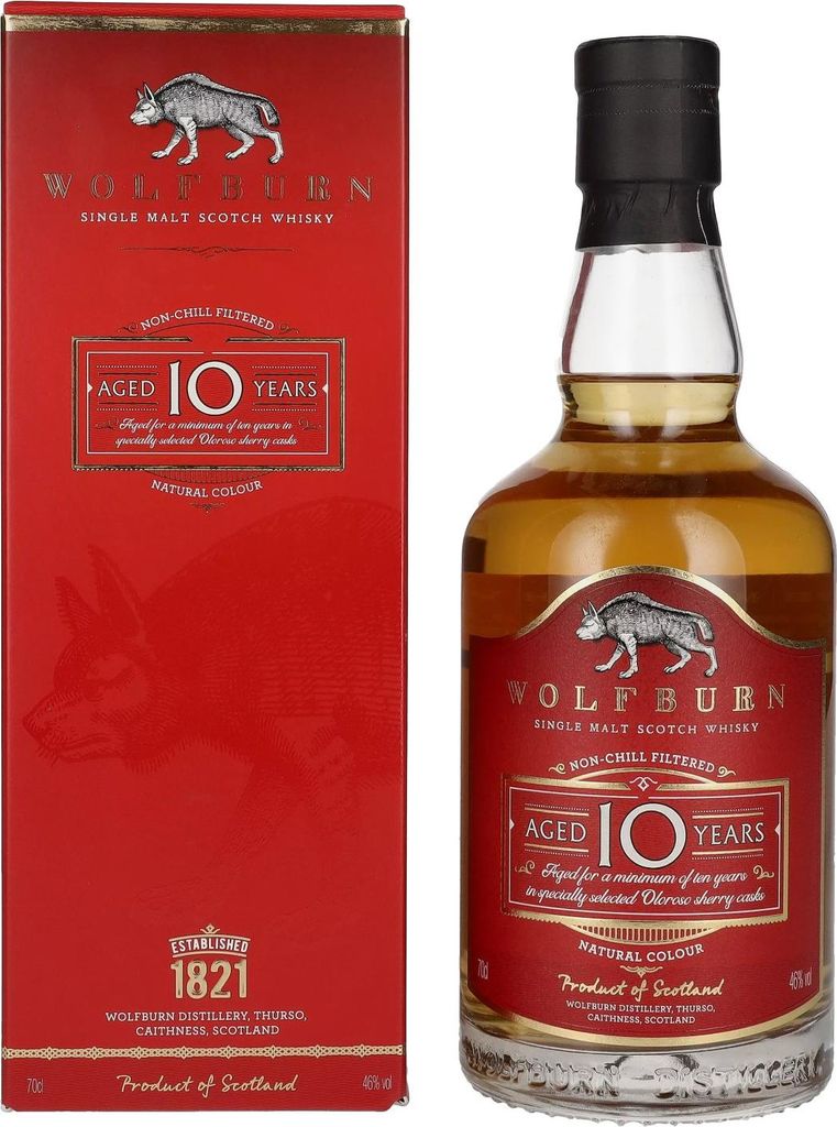 Wolfburn 10 Years Old Single Malt Scotch Whisky 46% Vol. Image du produit 