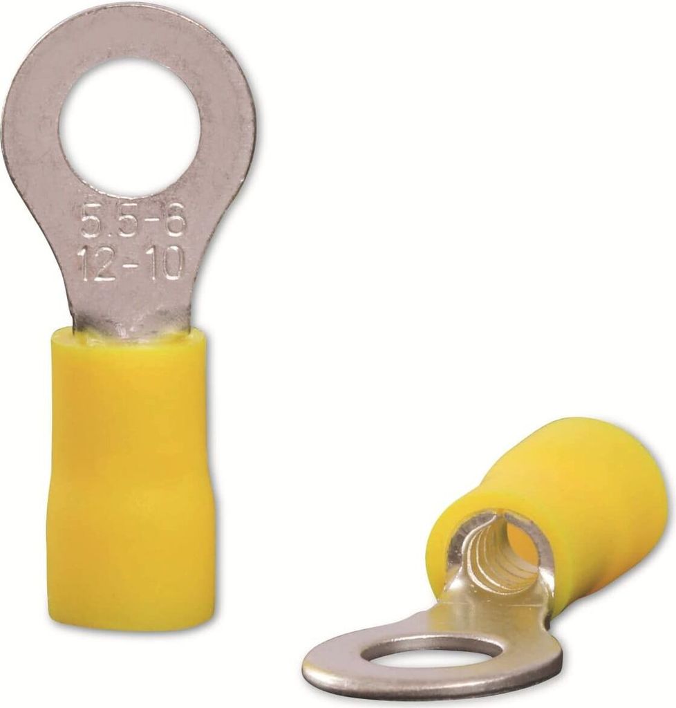 Quadrios 22C458 Ringkabelschuh Querschnitt (max.)=6.0 mm² Loch-Ø=6.5 mm Teilisoliert Gelb 1 Set (22C458)
