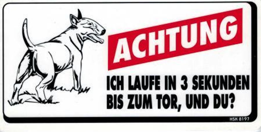 Hinweis- Schild - ... LAUFE IN 3 MINUTEN ...TOR, UND DU? - Gr. 14,5x7,5 cm - 308197