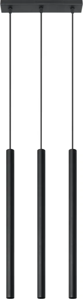 Lustre VELINO Noir 3xG9 - Solution Éclairage Zone Large Métal 100x30 cm