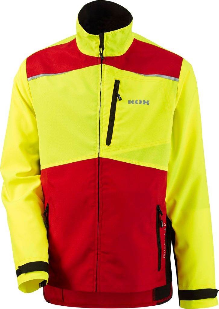 KOX Forstjacke Mistral 3.0 Rot/Gelb Größe XL | KWF-Standard | Nicht wasserbeständig | Atmungsaktiv