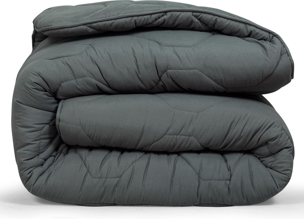 DoubleDry 2 in 1 Bettdecke 240x200 cm - Waschbare Bettdecke Ohne Bezug - Anthrazit