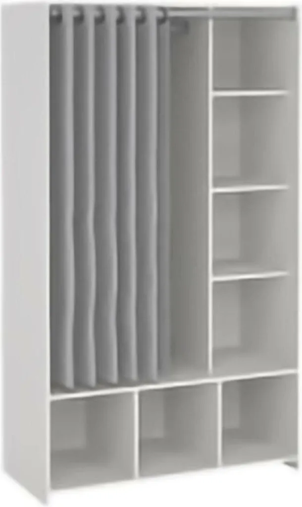 Armoire de rangement Jal penderie lingère blanche pour chambre adulte