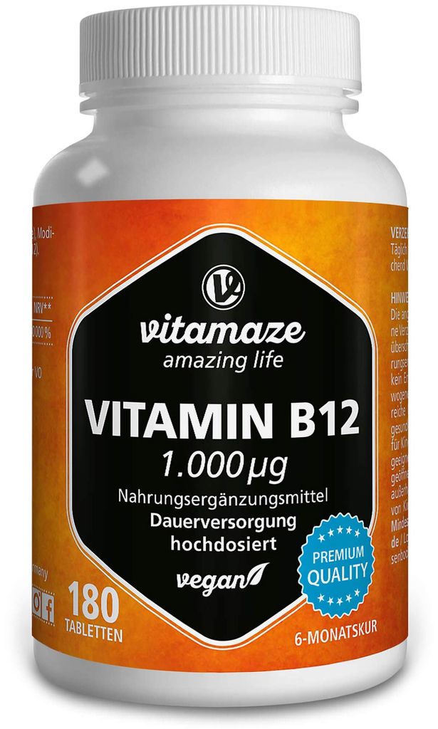 Vitamaze Vitamina B12 1.000 µg ad alto dosaggio - 180 Immagine del prodotto 
