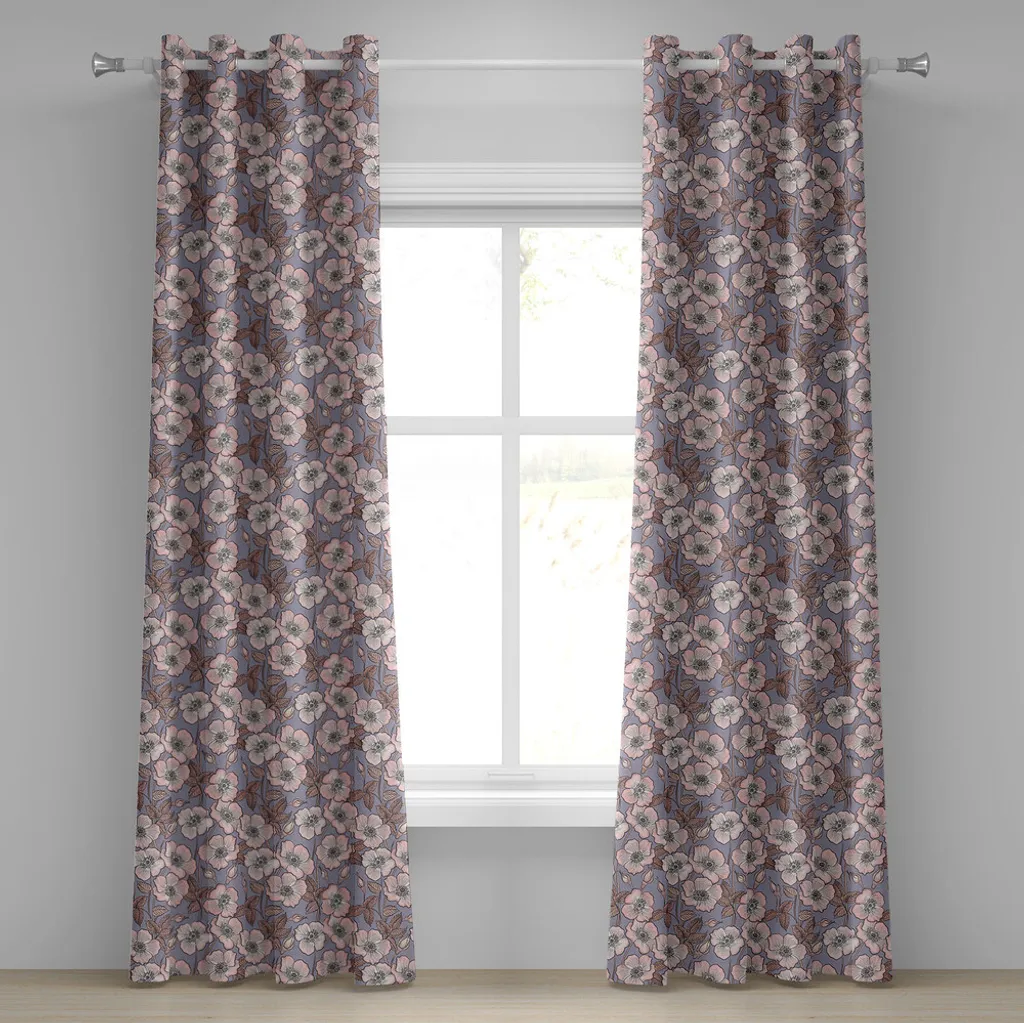 Paire de rideaux décoratifs Style Jardin Français pour Salon et Chambre