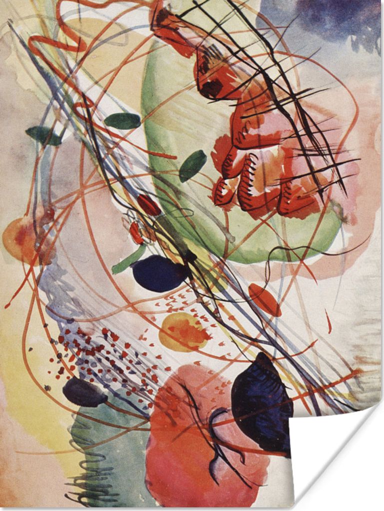 MuchoWow Poster Aquarell - Kandinsky 30x40 cm - Wandplakat - Poster Kinderzimmer