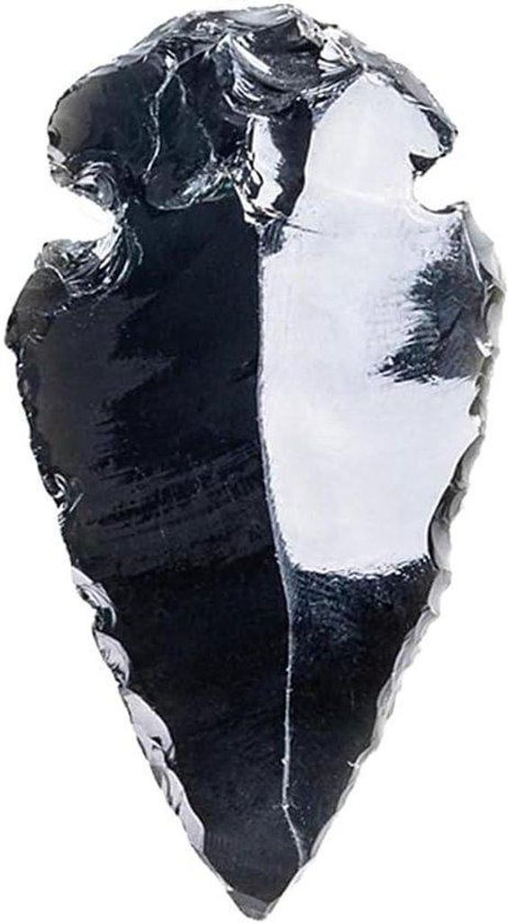 Schwarze Obsidian Pfeilspitze 51cm mit Tragetasche