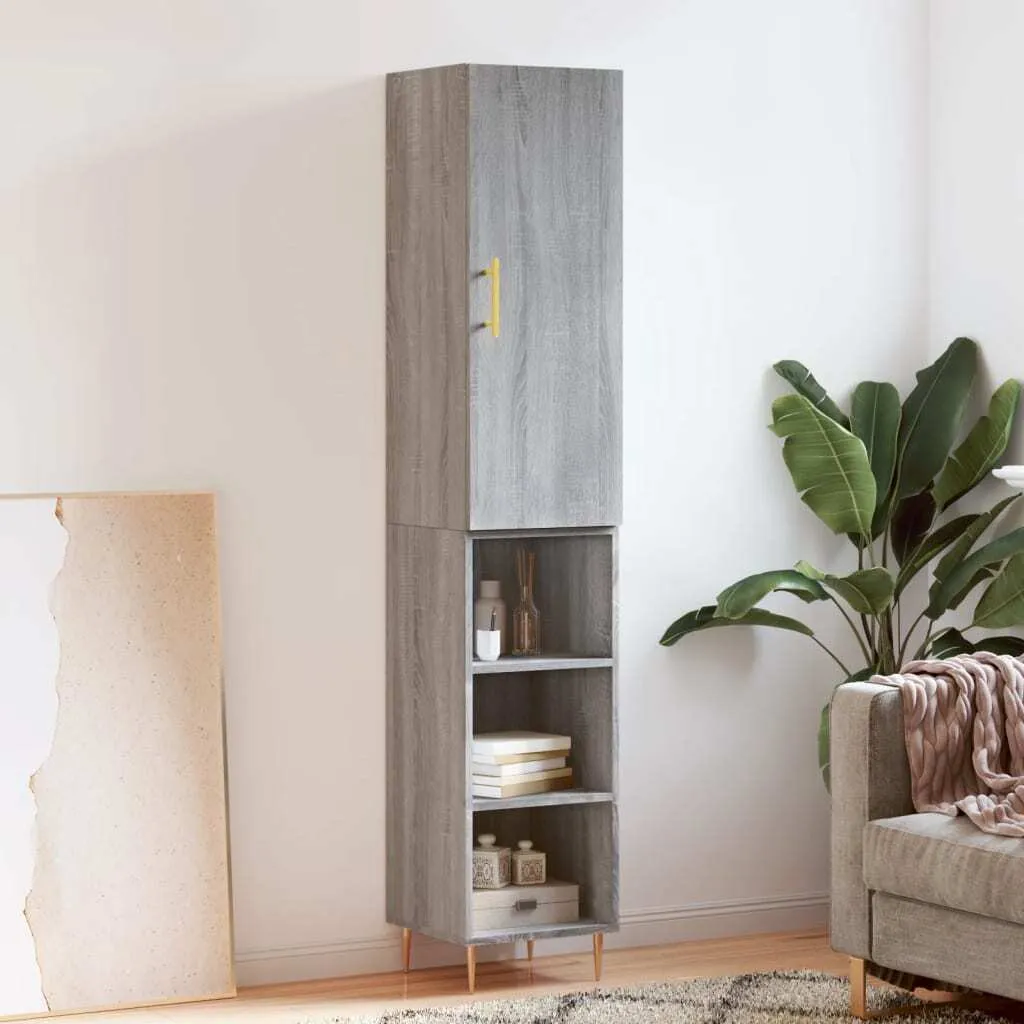 Mobile Colonna vidaXL 34,5x180 cm Grigio Sonoma - Massima Efficienza