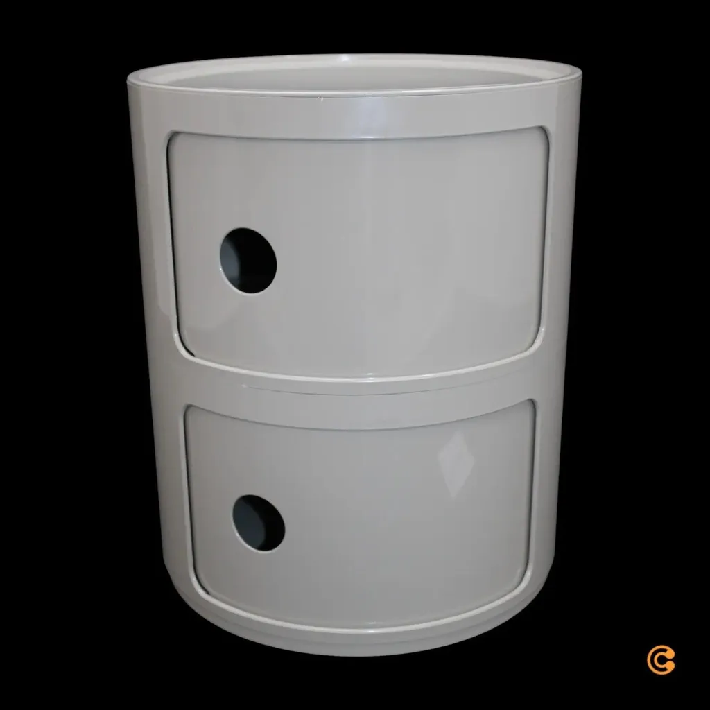 Kartell Componibili Gris Pigeon : Meuble de Rangement Rond à 2 Niveaux