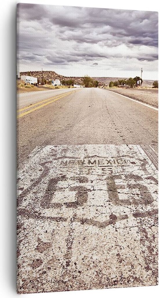 Bild auf Leinwand - Leinwandbild - USA Route 66 Reise - 55x100cm - Wand Bild - Wanddeko - Leinwanddruck - Bilder - Kunstdruck - Wanddekoration - Le...