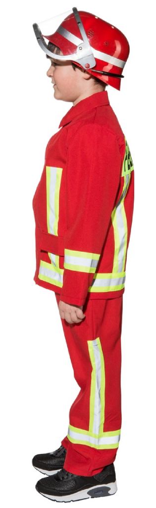 O5287-104 rot Kinder Junge Feuerwehr Kostüm