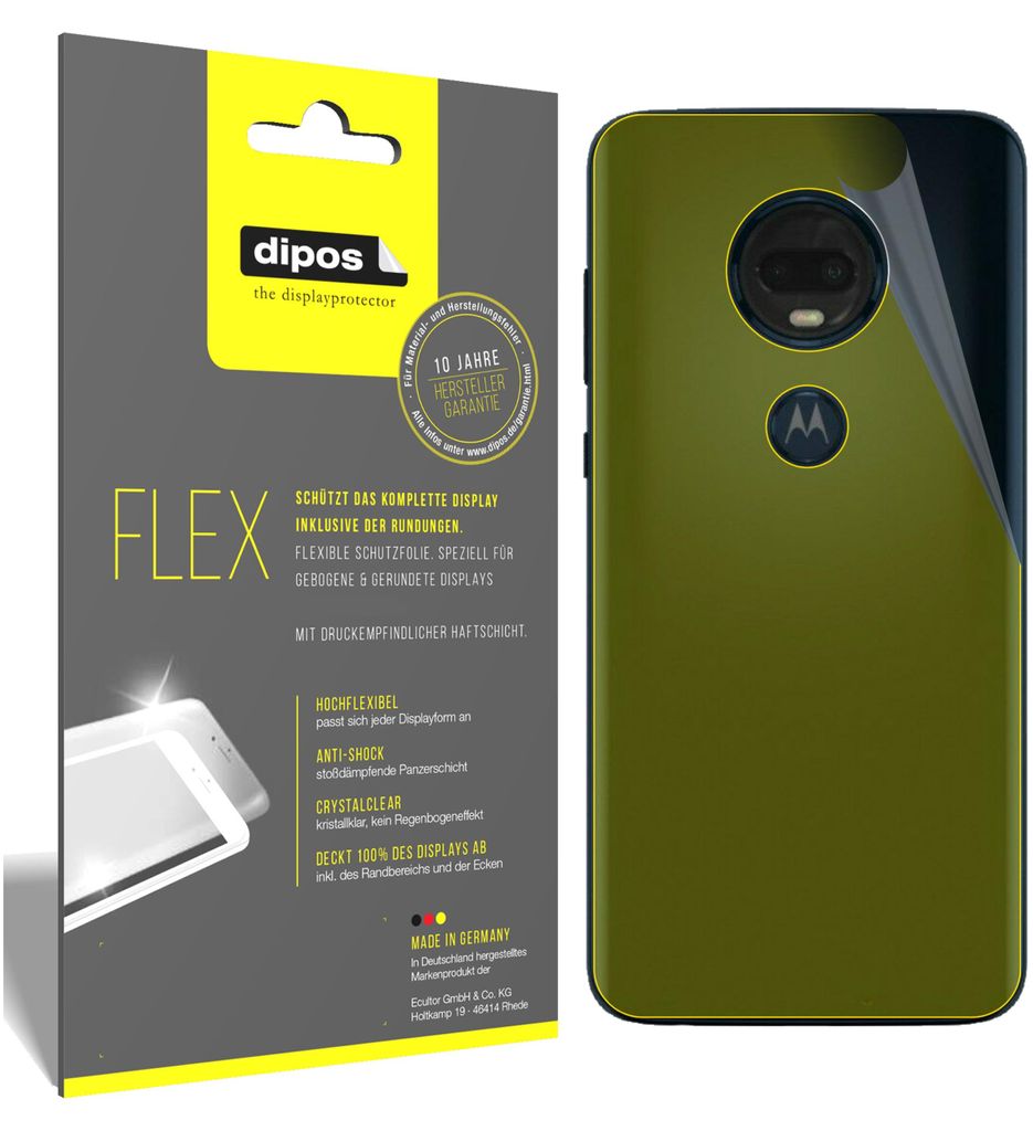 3x Motorola Moto G7 Plus Rückseite Schutzfolie Folie, 100% Displayabdeckung,