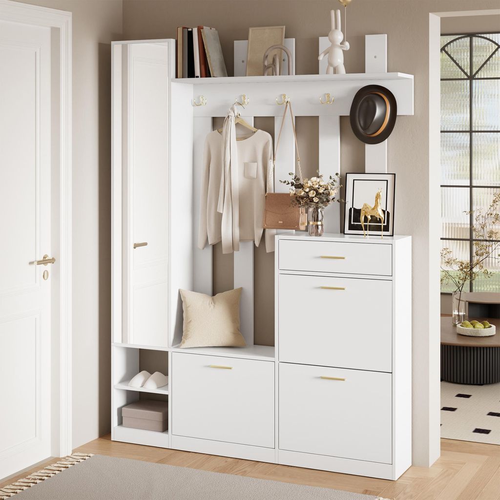 Merax Garderobenset, Wandgarderobe mit Haken, Produktbild 