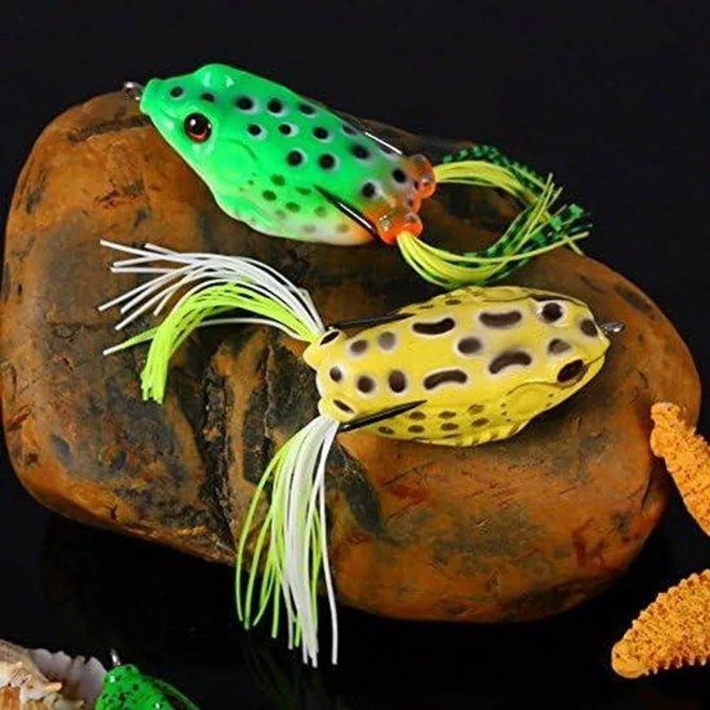 Leurre de pêche en surface grenouille souple avec kit hameçons robustes