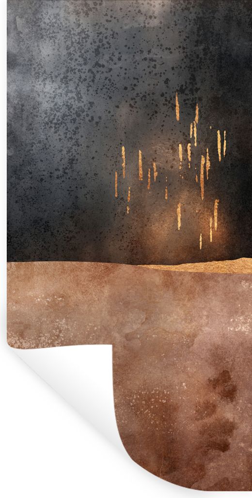 MuchoWow Wandtattoo Wandsticker Wandaufkleber Abstrakt - Gold - Design 80x160 cm Selbstklebend und Repositionierbar - Sticker - Dekorfolie