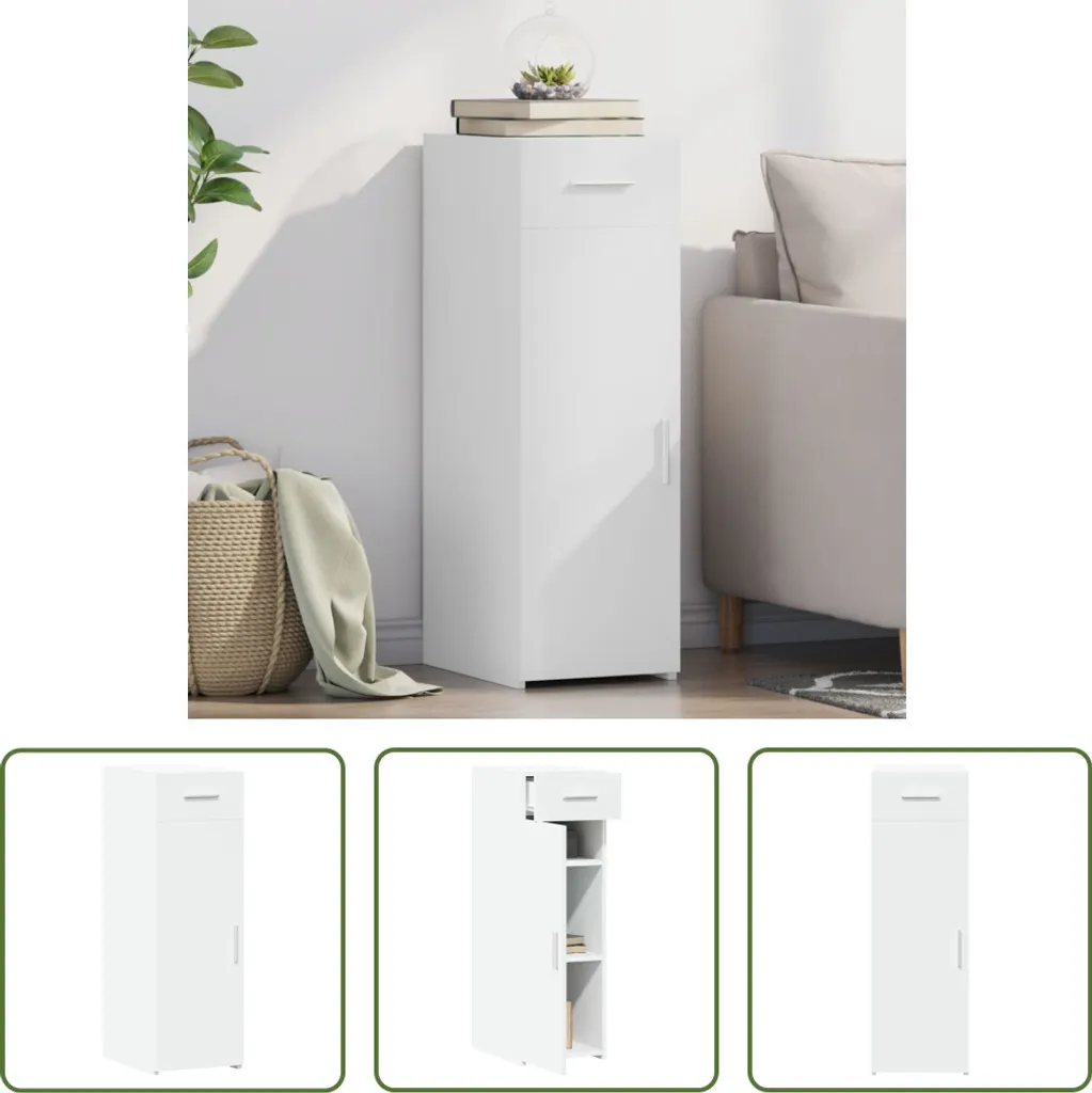 Mobile Contenitore Bianco 30x42,5x93 cm | Design Moderno Legno