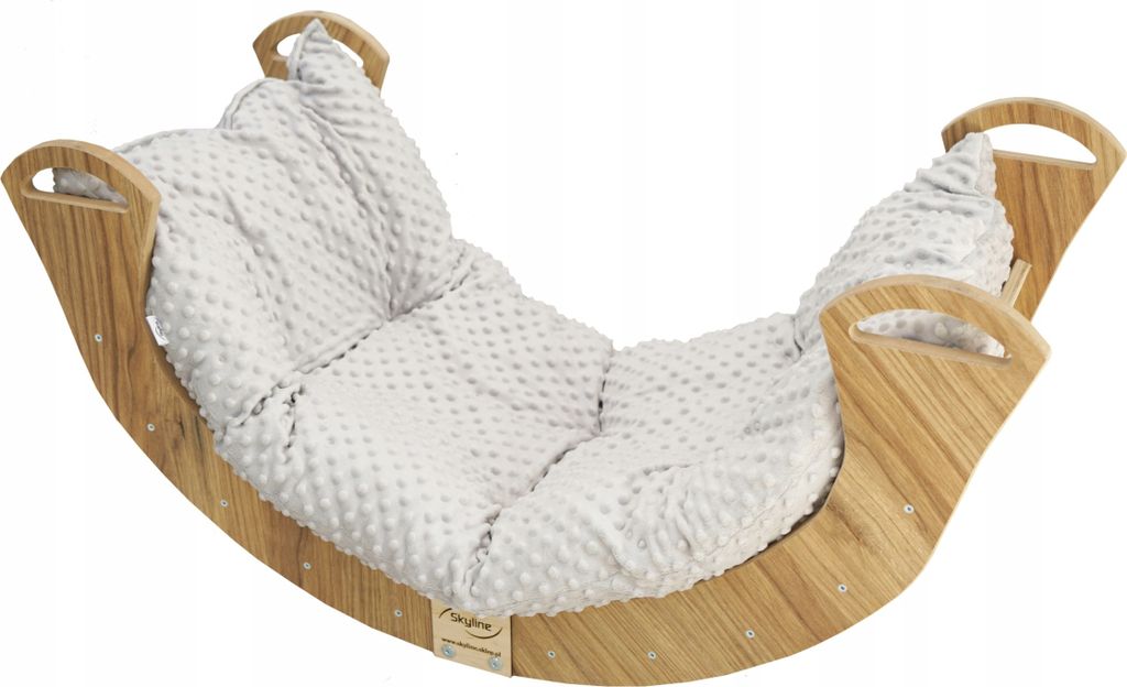 Skyline Kletterbogen Klettergerüste Kletterdreieck Baby Kletterwippe Holzbogen für Kinder Montessori Klappbar Eichenimitat, mod.C,98x46x49cm, Grau