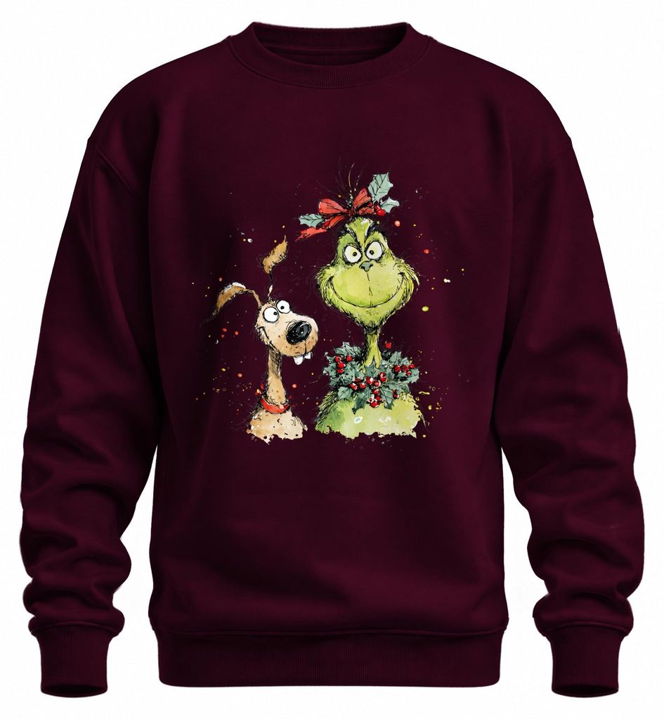 Grinch Hund Weihnachtskranz Schleife Lustig Weihnachten Max Produktbild 