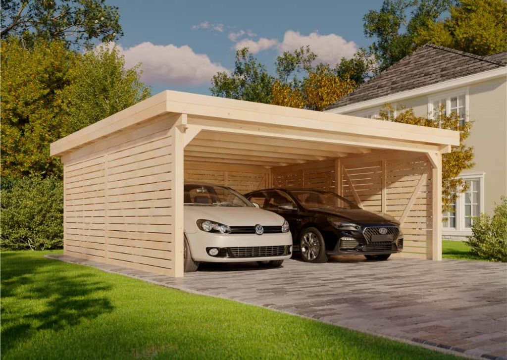 Alpholz Doppelcarport Olaf Exklusiv Carport aus Holz, Unterstand Überdachung