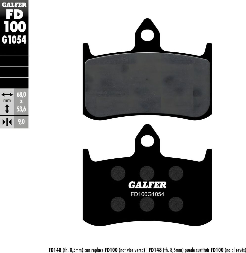 Bremsbeläge Set Galfer 2x FD100G1054 Semi-Metall vorne für Honda NSR R RSR VFR 250 / 750 ccm Bj. 1988 - 1993