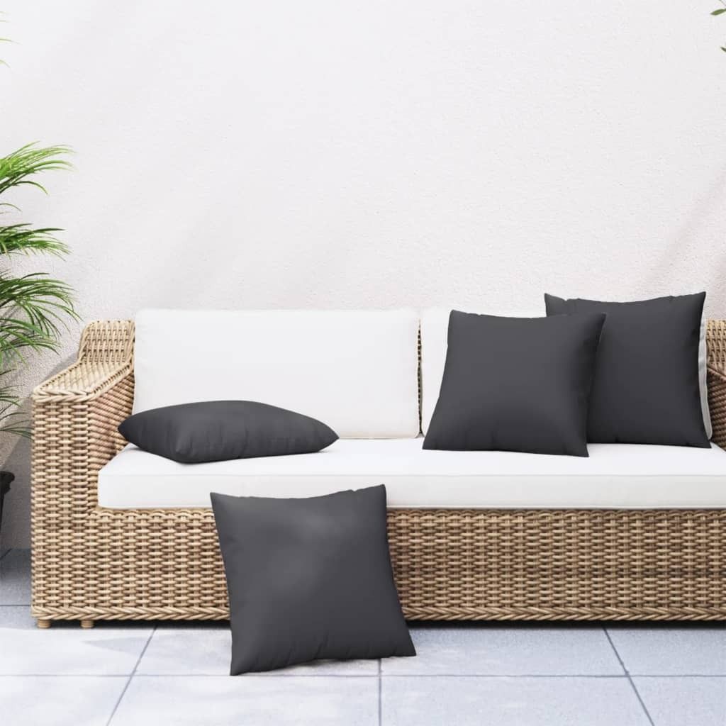 "2026 Promotion" Sofakissen 4 Stk. - Hohe Qualität - Schwarz 50x50 cm Stoff - Gartenmöbelauflagen CC21879