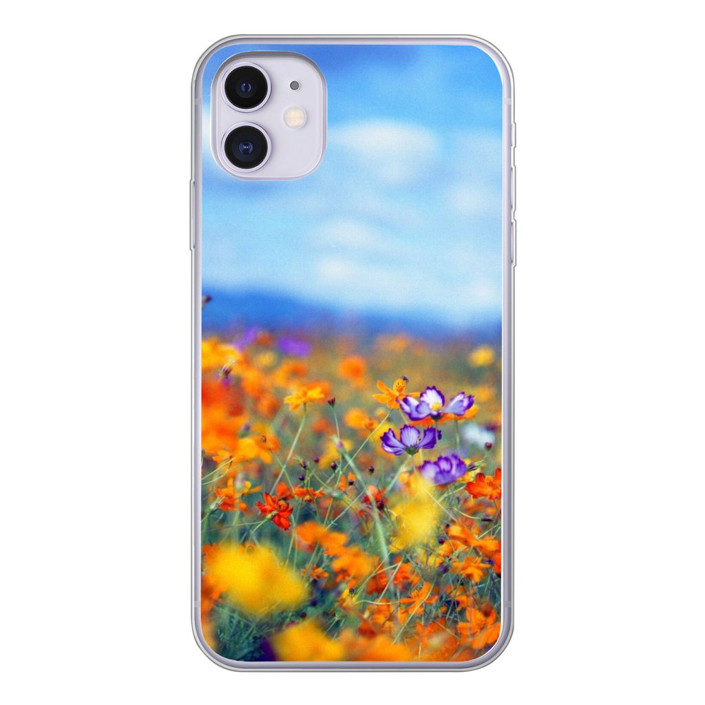 MuchoWow Handyhülle Schutzhülle Hülle für iPhone 11 Kosmos - Farben - Frühling Silikon Softcase Handy Hülle - Handytasche