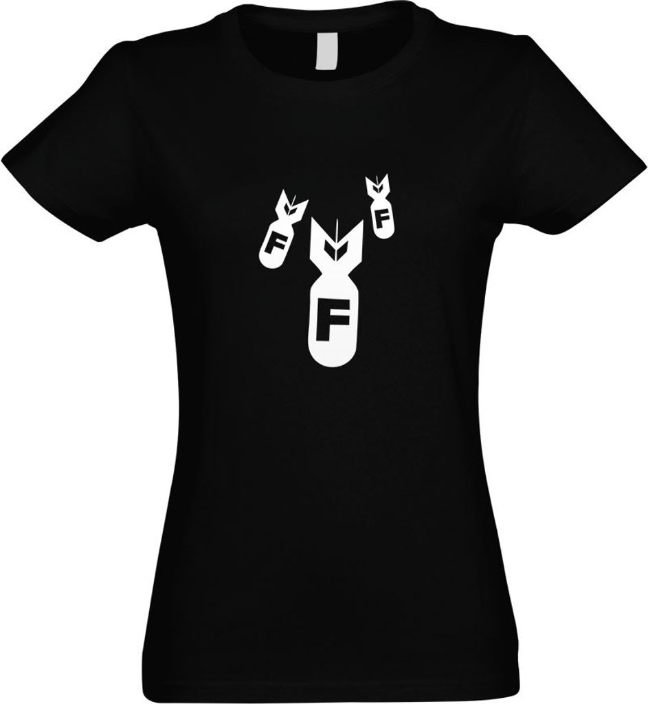 Kiwistar - T-Shirt tailliert - Damen - schwarz - Dropping F-Bombs - mit Motiv Bedruckt - Funshirt Design - Sport - Freizeit - Damen - XL