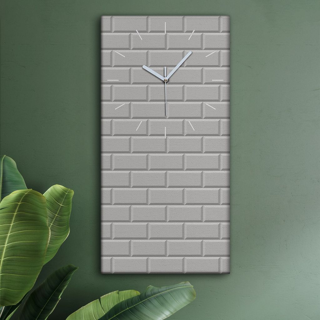 Wohnzimmer Leinwand Uhr Geräuschlos Küche 30x60 Farbige, Ziegel, Textur, Abstrakt, weiße Zeiger