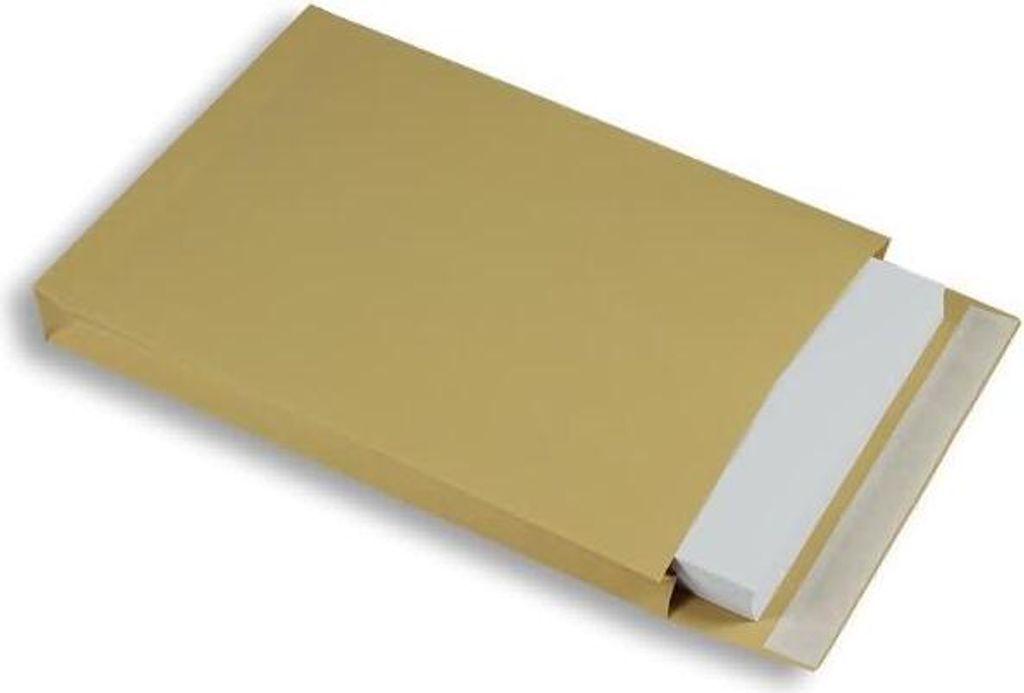 Faltentaschen 250x353x40mm B4 150g/qm haftklebend VE=250 St. braun