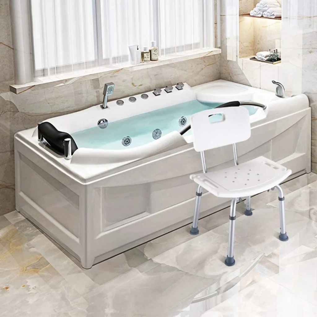 Tabouret de douche antidérapant réglable en hauteur châssis aluminium - 3
