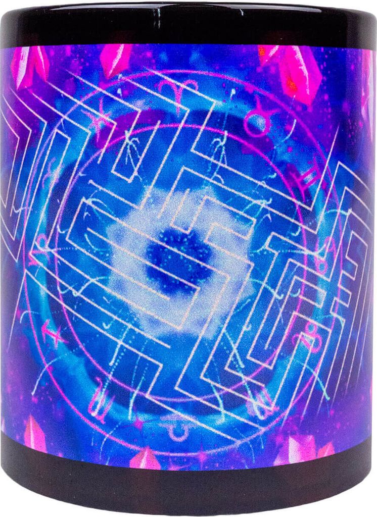 PSYWORK Fluo Cup Neon Motiv Tasse "Zodiac Signs Lines"