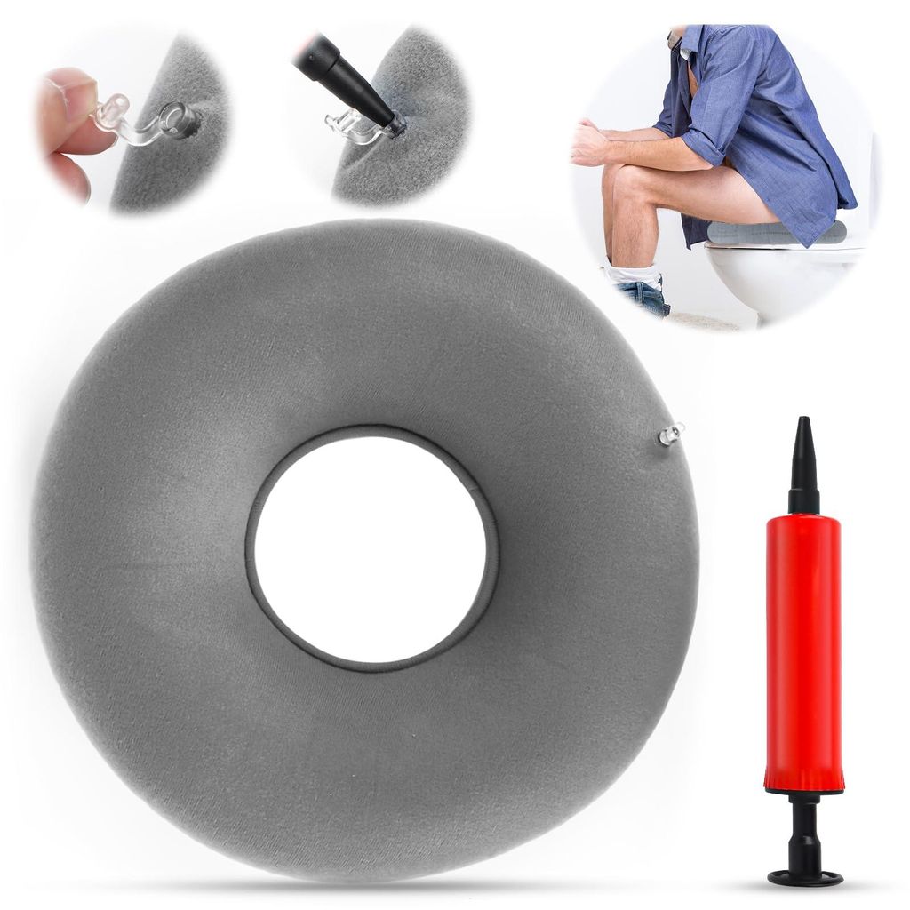 Aufblasbares Sitzkissen mit Pumpe zur Linderung von Hämorrhoiden- und Steißbeinschmerzen