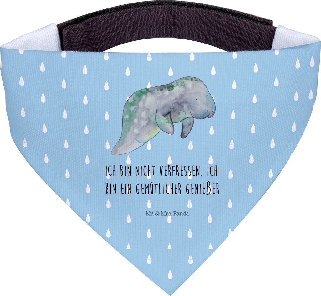 Mr. & Mrs. Panda Hunde Halstuch Seekuh Chillen - Blau Pastell - Geschenk, Meer, Essen, Hundehalstuch, Abnehmen, Diät, Für, Hunde-Halstuch, Hund, ...