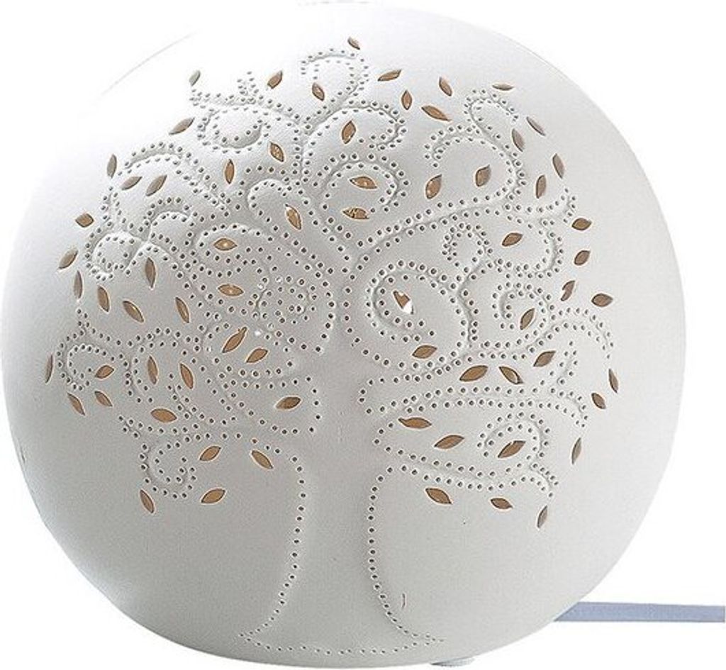 Gilde Tischleuchte, Lebensbaummotiv, Porzellan, weiß, VE 1, Image du produit 