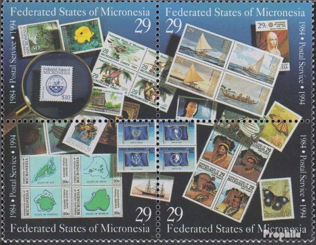 Briefmarken Mikronesien 1994 Mi 371-374 Viererblock Produktbild 