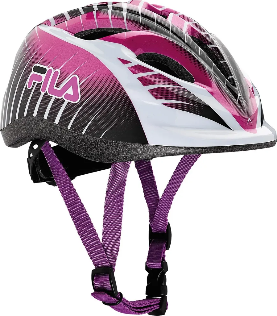 Casque FILA Junior Fille XS Noir Rose avec Système de Réglage Ajustable