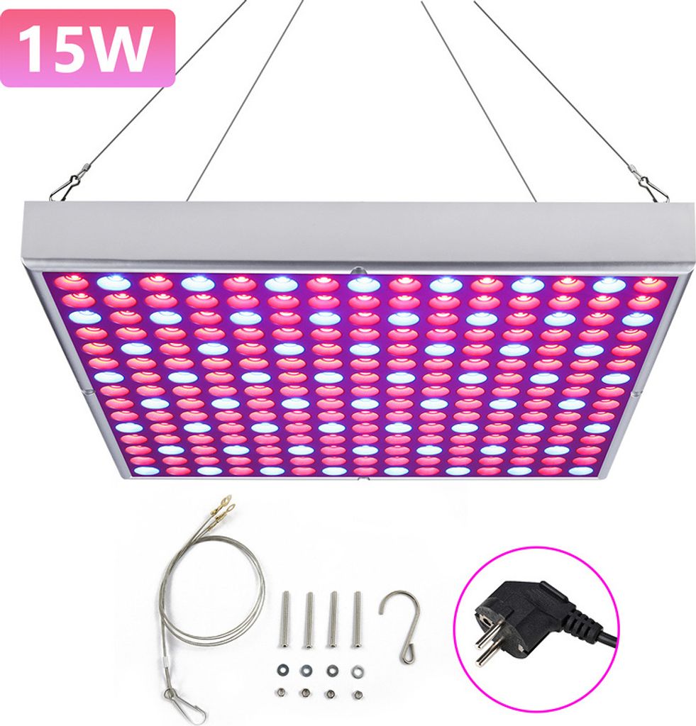 Fiqops 15W LED Pflanzenlampe Vollspektrum Winter LED Grow Light Pflanzenlicht Led Grow Lamp für Zimmerpflanzen Gemüse und Blumen