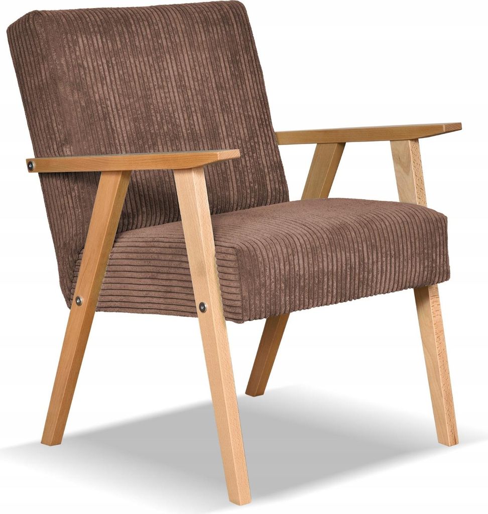 Family Meble Klassischer Sessel Soler Relaxsessel Fernsehsessel Bequemer Sessel Loungesessel Sessel Wohnzimmer Schlafzimmer Büro Braun/Weiß(A)