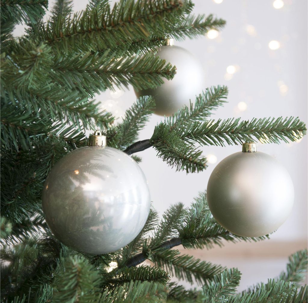 Boules de Noël en plastique 10cm 4 pièces - Perle Image du produit 