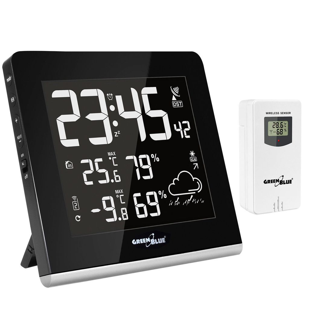 Profi Funk Wetterstation Thermometer Barometer Außen Thermometer Digital Mast 