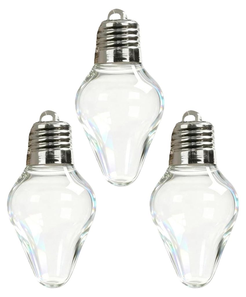 Weihnachtskugel-Geschenkglas aus durchsichtigem Kunststoff, befüllbar, in Form von Glühbirnen, mit Schraubverschluss, leeres Bonbonglas für DIY-...