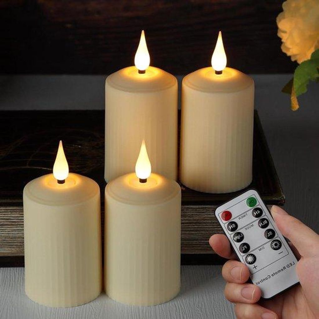 LED-Kerzen mit Timer und Fernbedienung für Außen Deko