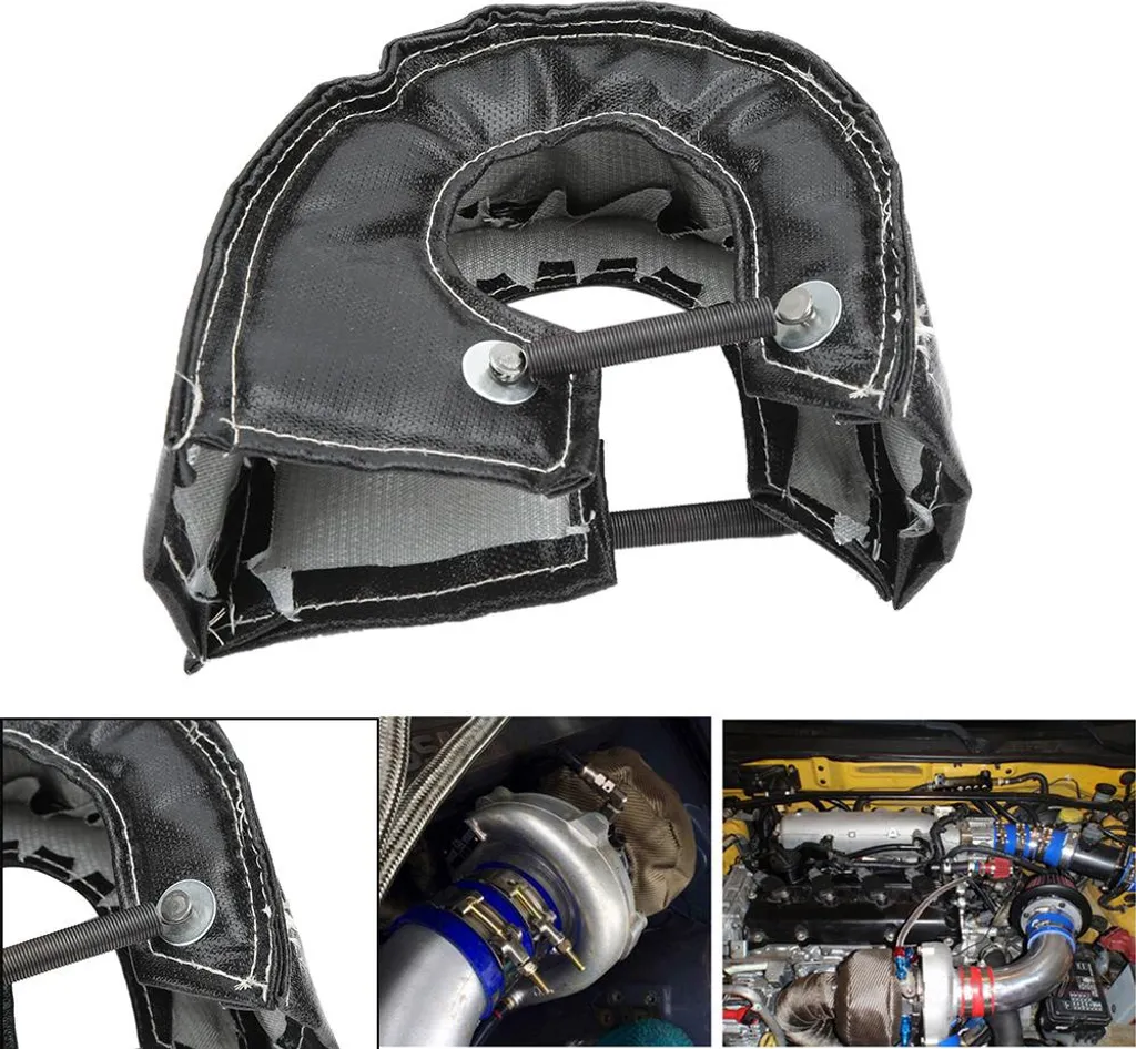 Coperchio del turbocompressore, copertura di protezione termica per turbocompressore T3 T25 T28 GT25 GT35, nero - 3