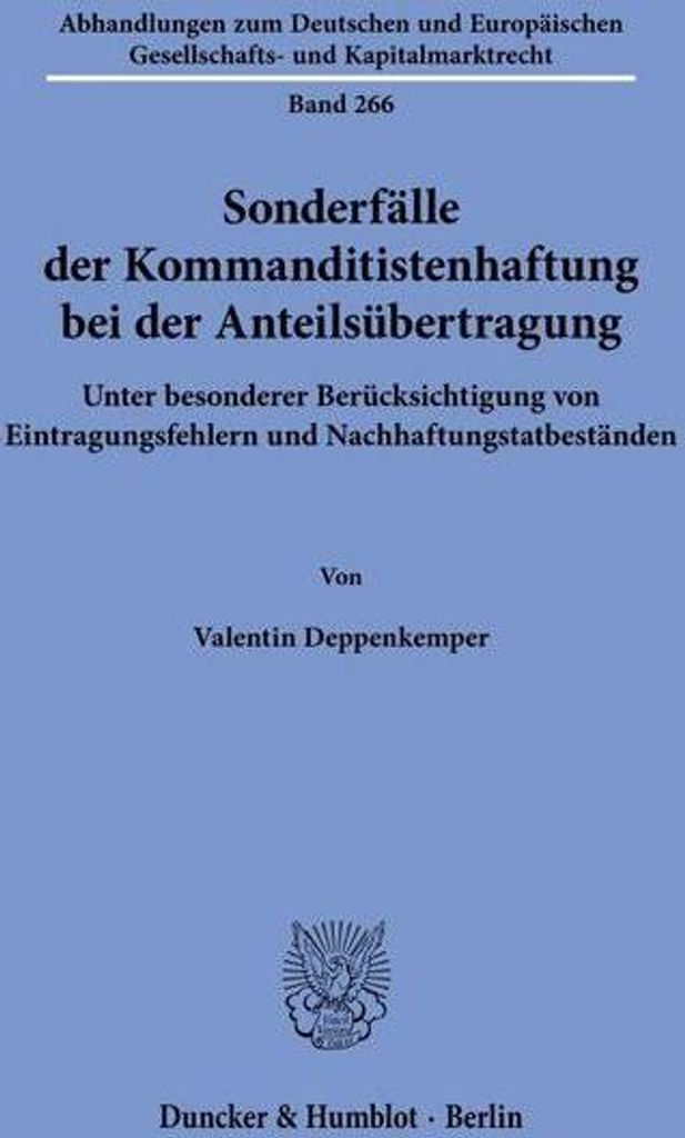 Sonderfälle der Kommanditistenhaftung bei der Anteilsübertragung