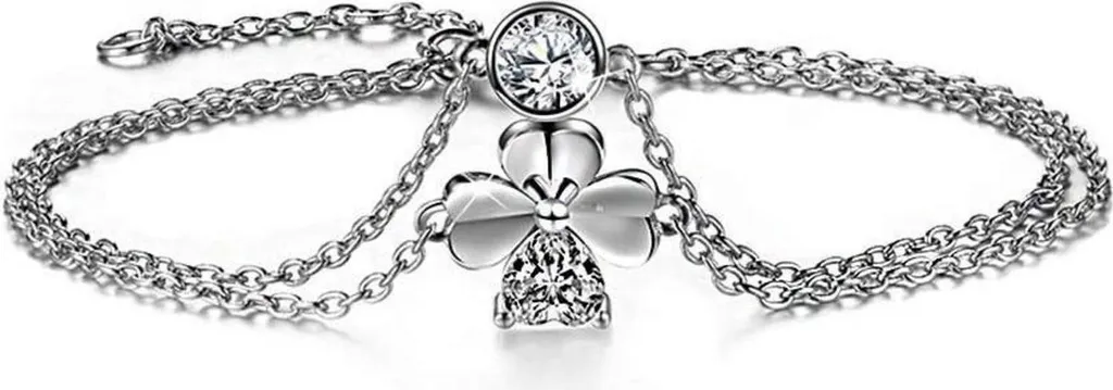 Bracelet fleurs argent 925 anti-ternissement et zirconium éclatant