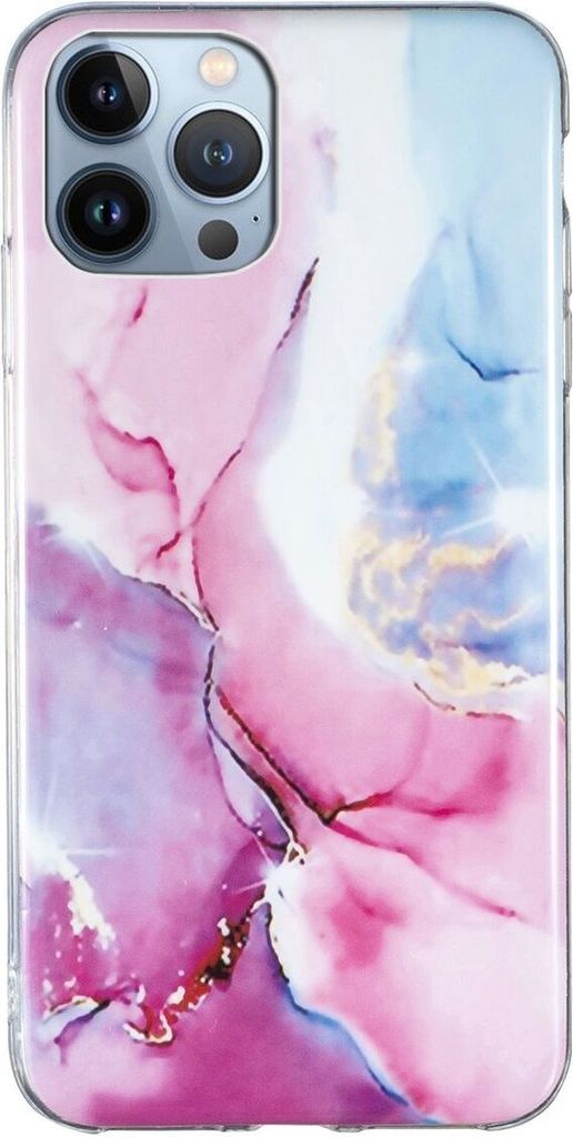 König Design Hülle kompatibel mit Apple iPhone 15 Pro Kunststoff Soft Handyhülle - Handy Case Rosa Blau