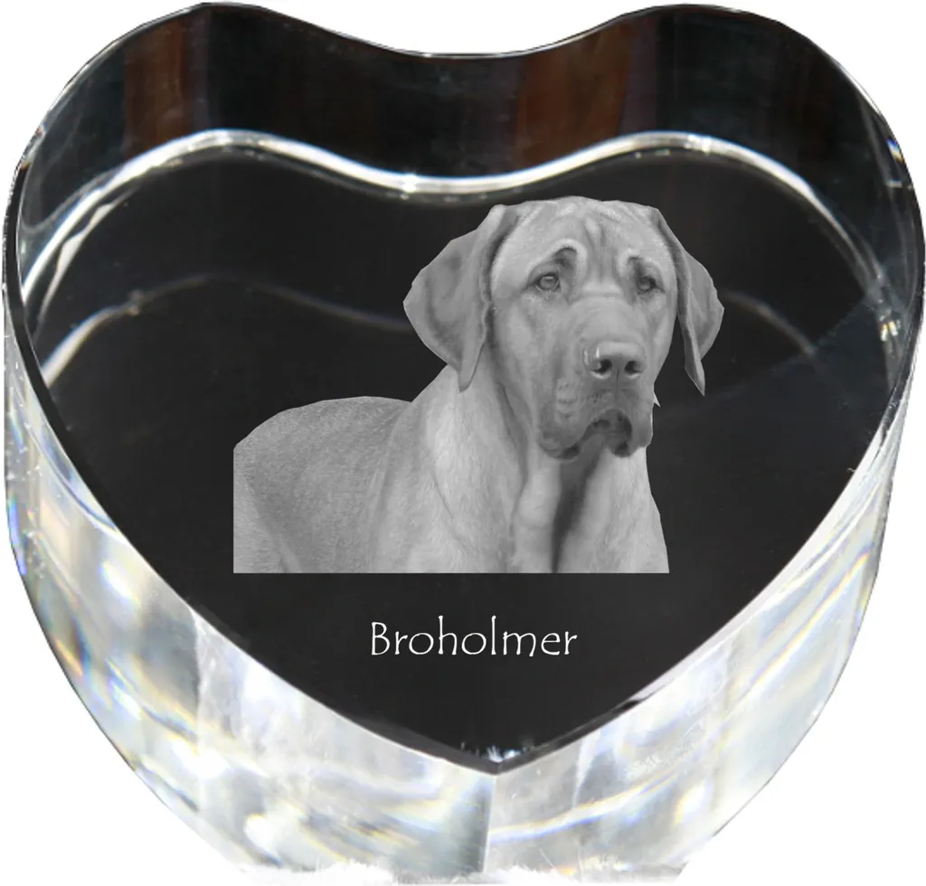 Art-Dog Chien Raton Laveur Noir Cristal en Cœur avec Cadre Photo Unique