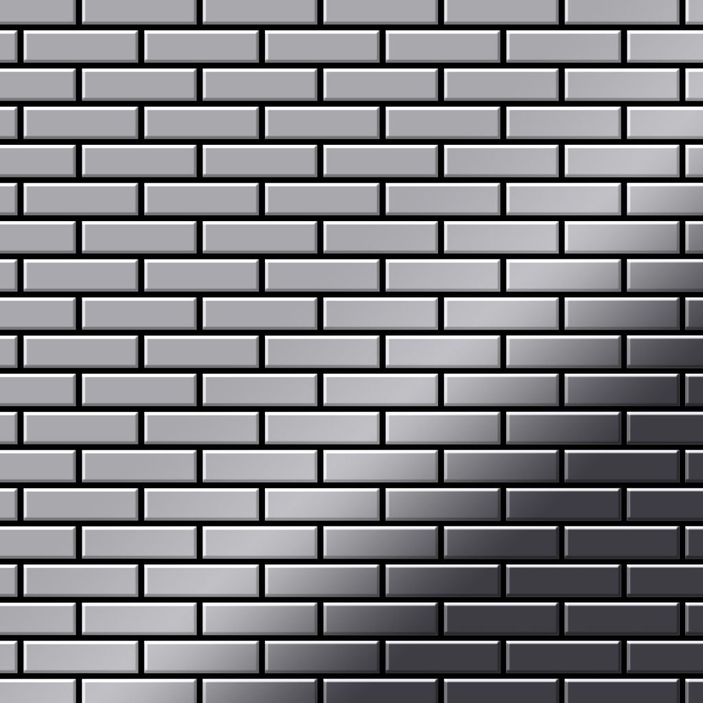 Mosaik Fliese massiv Metall Edelstahl marine hochglanz grau 1,6mm PK-S-S-MM