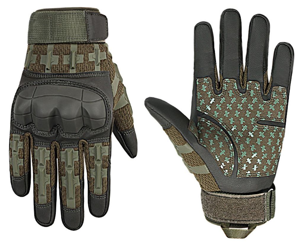 1 Paar taktische Vollfingerhandschuhe, atmungsaktiv, rutschfest, für Touchscreens, Outdoor-Aktivitäten wie Camping, Airsoft, Motorradfahren, Klet...
